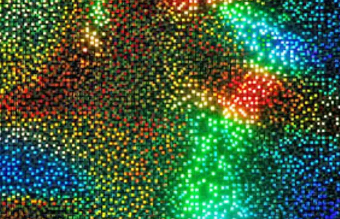 Diffractive rainbow dot-matrix optical effect