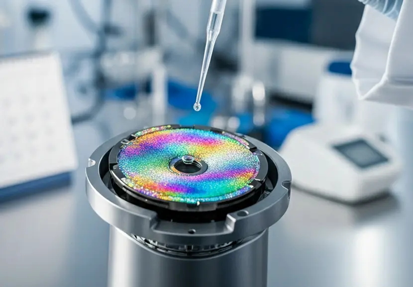 Holographic optical disc on a precision stage