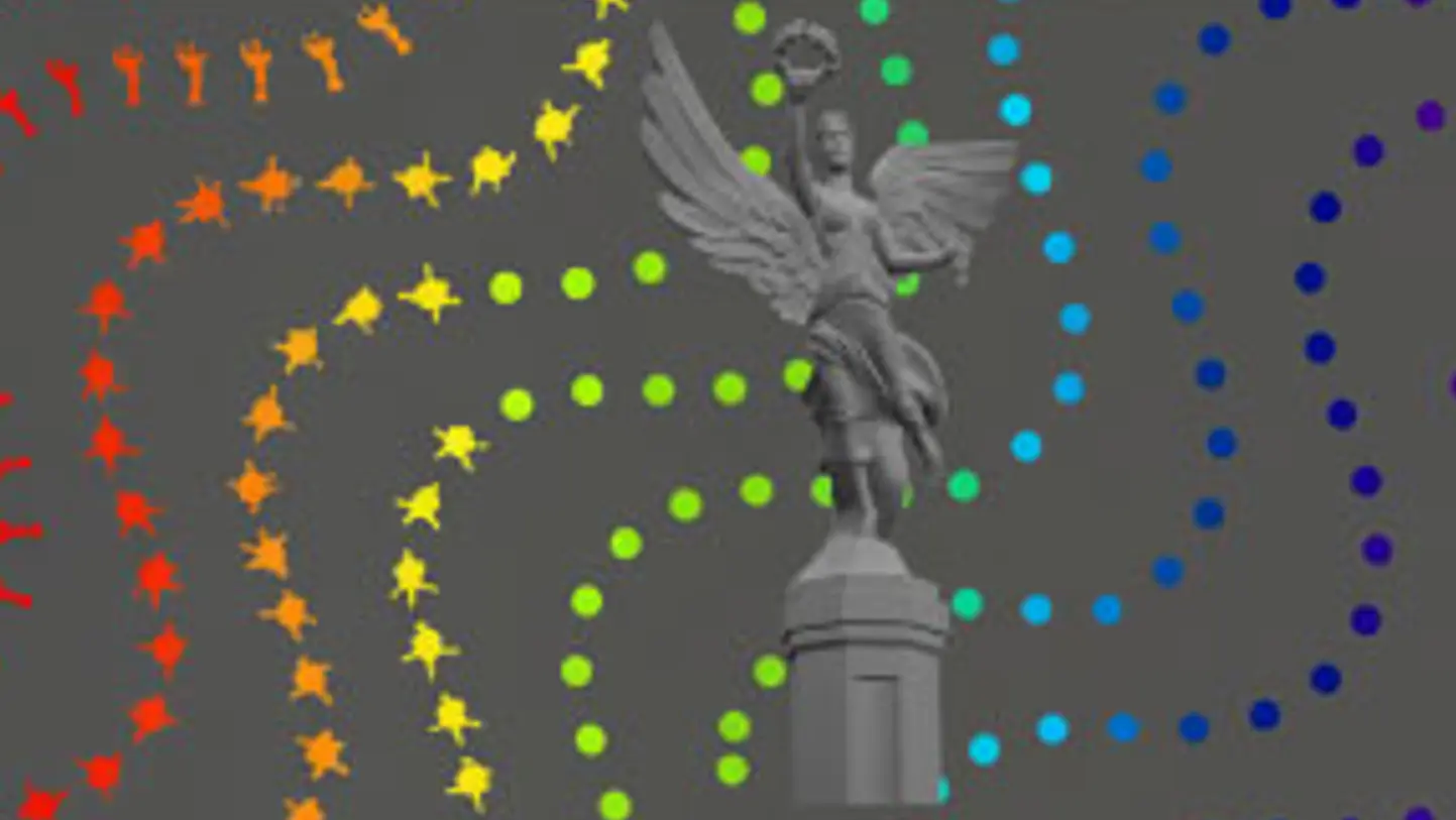 Diffractive holographic pattern with rainbow micro-elements